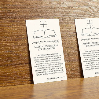 Visita Cartão de Oração de Casamento Cristão Escritura Bí
