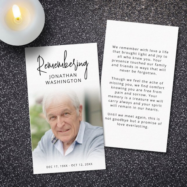 Visita Cartão de Oração de Foto Funeral Moderno (Criador carregado)