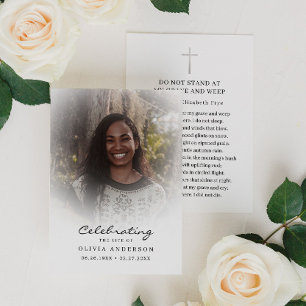Visita Cartão de Oração de Funeral com Foto de Celebração