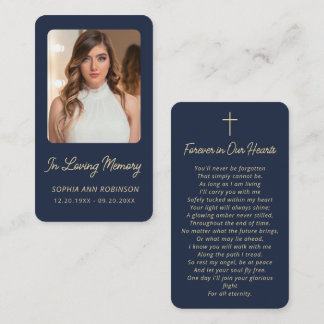 Visita Cartão de Oração de Memória de Foto de Funeral Azu