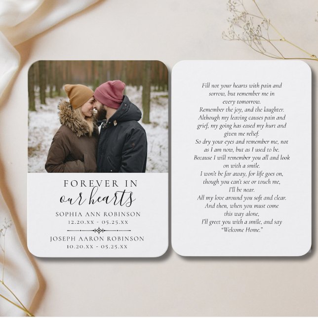 Visita Cartão de Oração de Memória Memorial de Foto Dupla (Criador carregado)