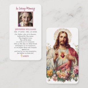 Visita Cartão de Oração de Perda Funeral Jesus Coração Sa