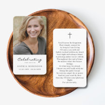 Cartão de Oração de Simpatia de Funeral de Foto Si