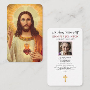 Visita Cartão de Oração do Funeral Católico Jesus Miseric