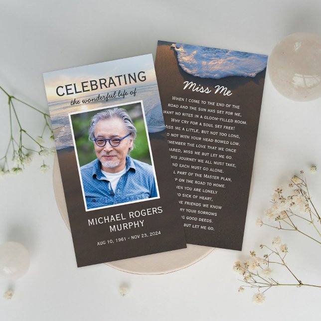 Visita Cartão de Oração do Memorial do Funeral da Praia F (Criador carregado)