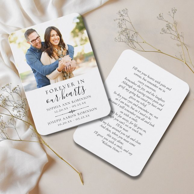 Visita Cartão de Oração Fotográfica Funeral de Duplo Memo (Criador carregado)