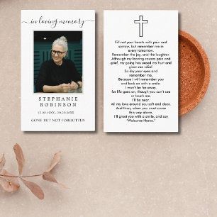 Visita Cartão de Oração Funeral de Fotografia Simples e M