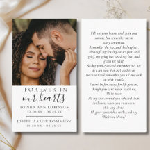 Cartão de Oração Funeral Fotográfica do Memorial D