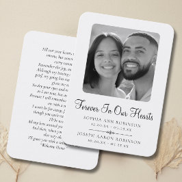 Visita Cartão de Oração Funeral Memorial Duplo