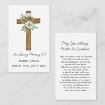 Cartão de Oração Funerária Memorial Daisy Cross