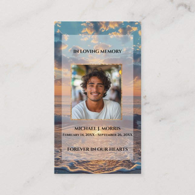 Visita Cartão de Oração Funerária Personalizado – Design  (Frente)