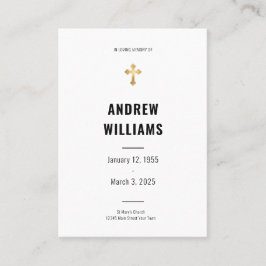 Visita Cartão de oração funerário preto e branco