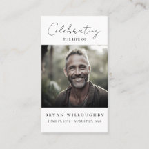 Cartão de Oração para Memorial Funeral Minimalista