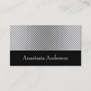Visita Cartão de Perfil de Metal Prateado Elegante