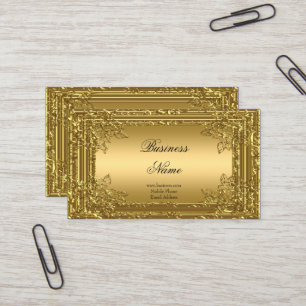 Visita Cartão de Perfil Floral Elegante Elite Dourado sob