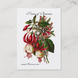 Visita Cartão de Perfil Floral Vermelho Vintage