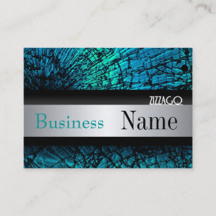 Visita Cartão de Perfil Metalizado Prata Preto Grunge