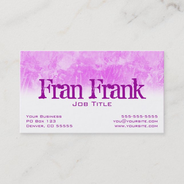 Visita Cartão de Perfil Pink Grunge (Frente)