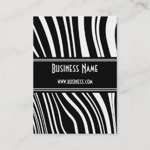 Visita Cartão de Perfil Preto e Branco Estilo Zebra Twist