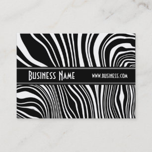 Visita Cartão de Perfil Preto e Branco Estilo Zebra Twist