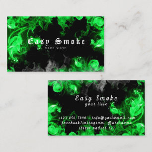 Visita Cartão de Perfuração Neon Preto Vape Lojas de Fuma