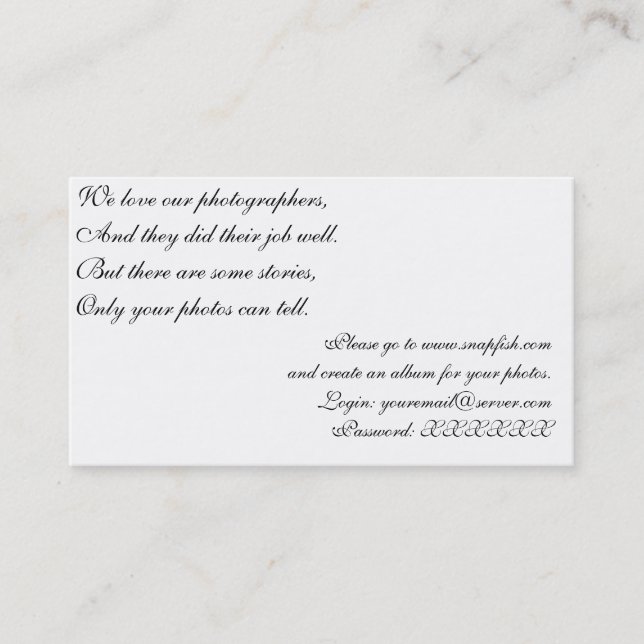 Visita Cartão de Photosharing (Frente)