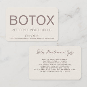 Visita Cartão de Pós-assistência para Instrução Cream & B