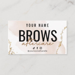 Visita Cartão de Pós-Cuidados Simples Dourado Brows