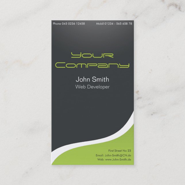 Visita Cartão de presentação precioso web Developer, (Frente)