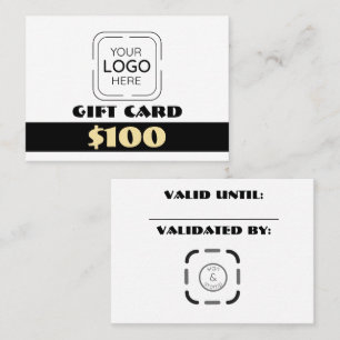 Visita Cartão de presente personalizado com logotipo da e