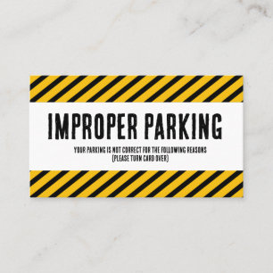 Visita cartão de reclamação de estacionamento incorreto