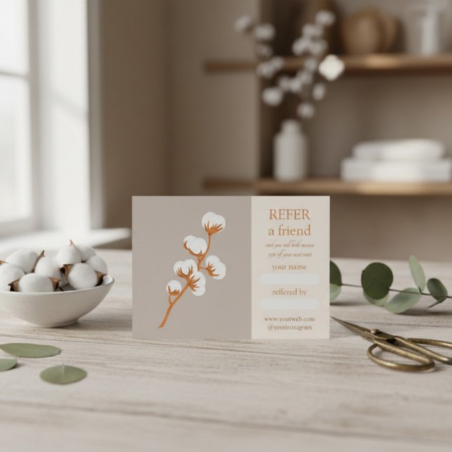 Visita Cartão de Referência da Ramificação de Algodão Ele (Criador carregado)