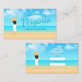 Visita Cartão de Referência de Casa de Praia Personalizad