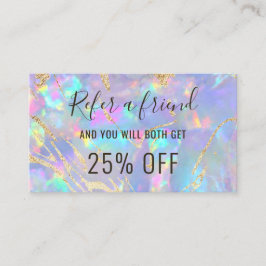 Visita cartão de referência de fundo opal