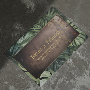 Visita Cartão de Referência de Na moda QR de Couro Verde 