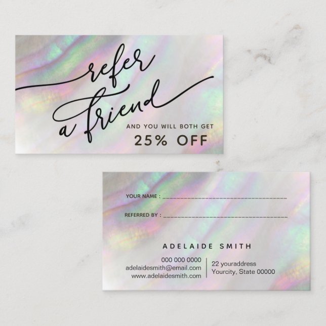 Visita cartão de referência de shell simulado (Frente/Verso)