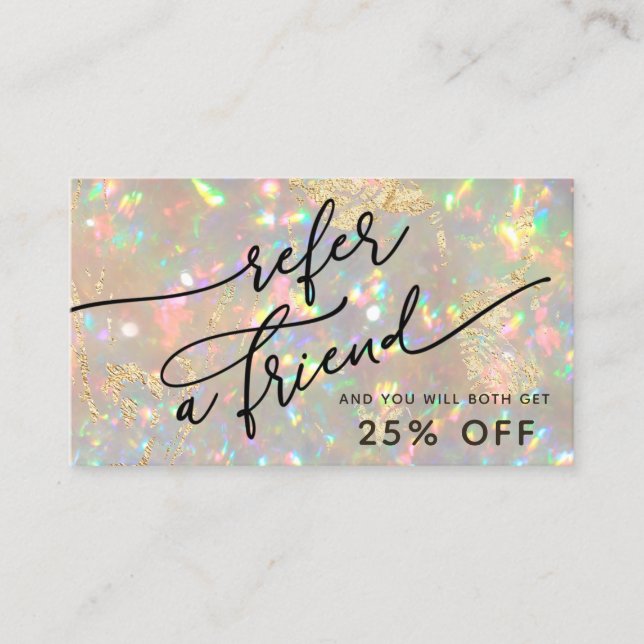 Visita cartão de referência de textura opal brilhante (Frente)