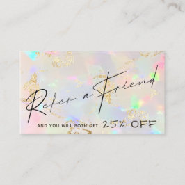 Visita cartão de referência de textura opal iridescente f