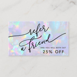 Visita cartão de referência opal das cores pastel