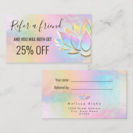 Visita cartão de referência pastel lotus design