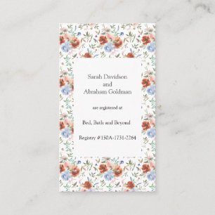 Visita Cartão de Registro de Casamento Floral