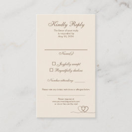 Visita Cartão de Resposta de Casamento Brown Modern Mix a