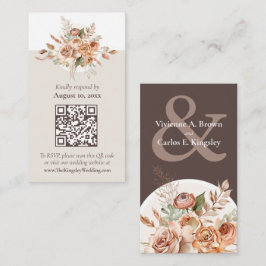 Visita Cartão de Resposta de Casamento Floral Boho Tom de