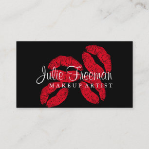Visita Cartão de Salão de Artista de Maquiagem Beijos de 
