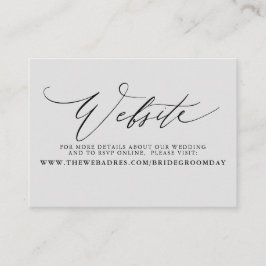 Visita Cartão de Site de Casamento de Script Moderno Mini
