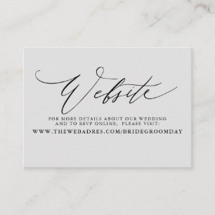 Visita Cartão de Site de Casamento de Script Moderno Mini