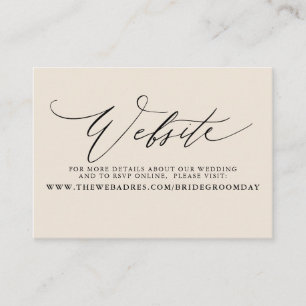 Visita Cartão de Site de Casamento de Script Moderno Mini