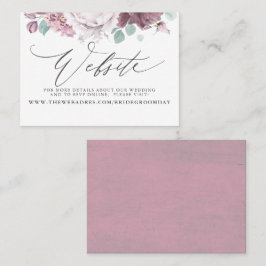 Visita Cartão de Site de Casamento Floral Mauve