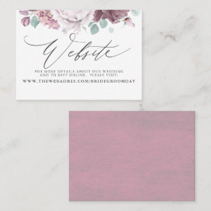 Visita Cartão de Site de Casamento Floral Mauve
