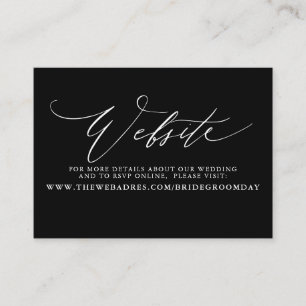 Visita Cartão de Site Preto para Casamento de Script Mode